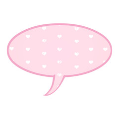 Vector Single Cartoon Comics Bubble with Heart Pattern