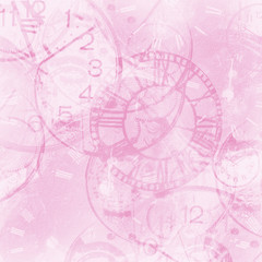 Fototapeta na wymiar Pink abstract vintage clock background