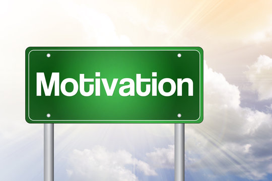 Motivation Green Road Sign, business concept