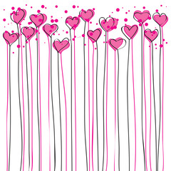hearts like flowers - vector illustration
