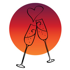 cheers with love - vector illustration