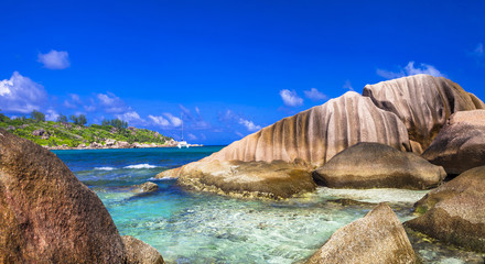 scenery of Seychelles island. La digue