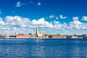 Naklejka premium View of the Neva river. St. Petersburg, Russia