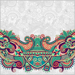 paisley design on decorative floral background for invitation