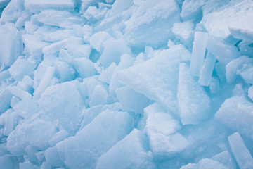 Stacked blue ice pieces