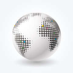 dotted world globe