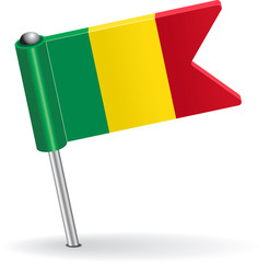 Mali pin icon flag. Vector illustration