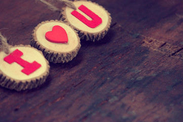 Valentine background, I love you message