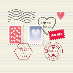 Valentine's Day stamps set
