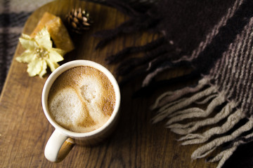 Cup of coffe with the sweets