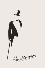 silhouette of a gentleman in a tuxedo - 75787347