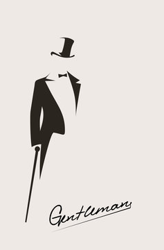 silhouette of a gentleman in a tuxedo