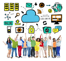 Diversity People Cloud Computing Celebration Community Concept