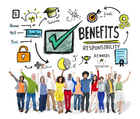 Benefits Gain Profit Earning Income People Celebration Concept