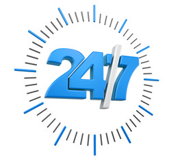 24/7 Sign (clipping path included)