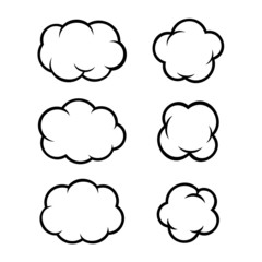 Set of Comic Bubbles and Elements. Vector