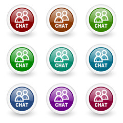 chat colorful web icons vector set