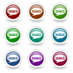 mms colorful web icons vector set