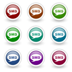 sms colorful web icons vector set