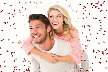 Composite image of valentines couple