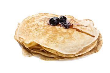 Pancakes with strawberry jam