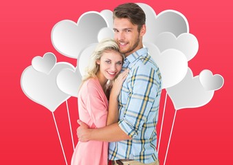 Composite image of valentines couple