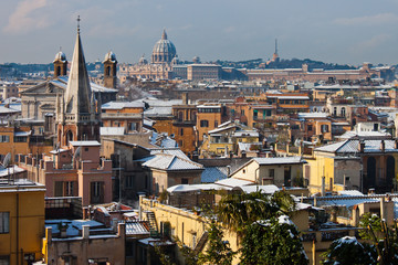 Fototapeta na wymiar Rome with snow.