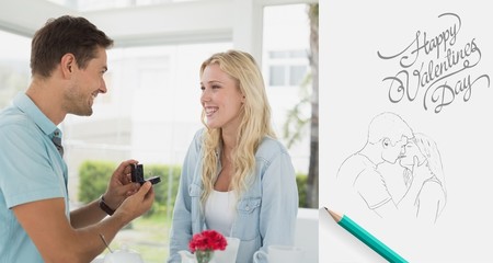 Obraz premium Composite image of valentines couple