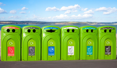 Recycling Bins at the seaside