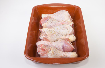 Raw chicken little legs
