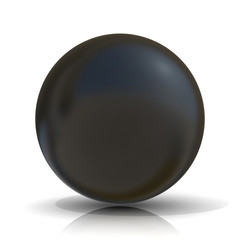 3D black sphere isolated on white background 