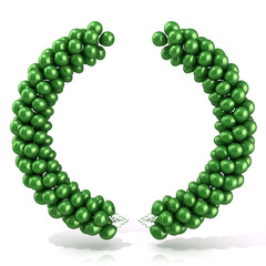 Green balloons arc laurel, isolated on white 