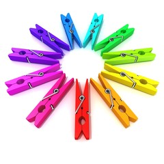 Clothes pins color wheel 