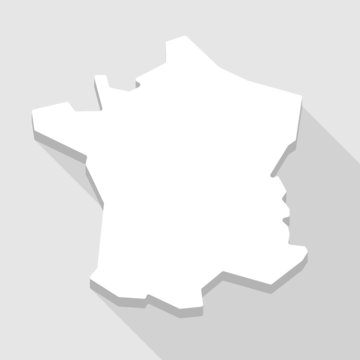 Long shadow France map icon