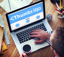 Digital Online Thumbs Up Like Social Media Concept