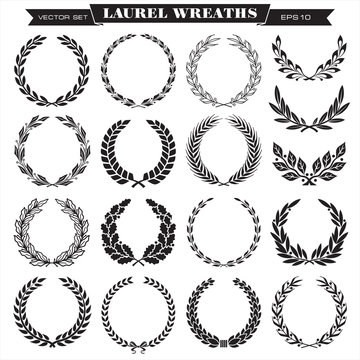 Set of laurel wreaths vector