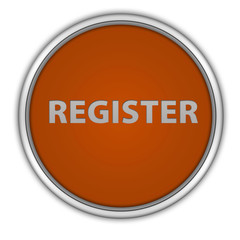 register circular button on white background