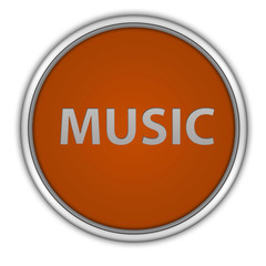 music circular icon on white background