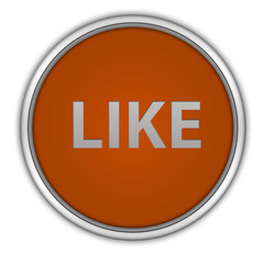like circular icon on white background