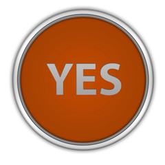 yes circular icon on white background