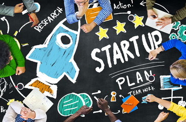 Start Up Business Launch Success Students Learning Concept