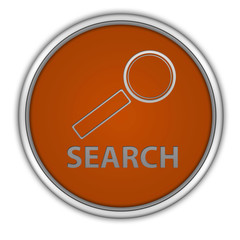 Search circular icon on white background
