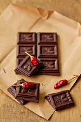 Dark chocolate and hot pepper