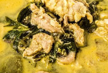 green curry on white background.