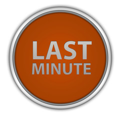 Last minute circular icon on white background