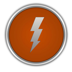 Bolt circular icon on white background