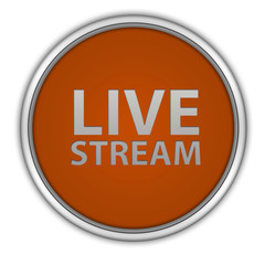 Live stream circular icon on white background