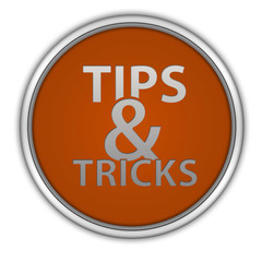 Tips & tricks circular icon on white background