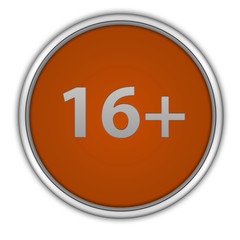 Obraz premium 16+ circular icon on white background