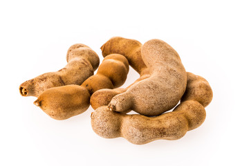 closeup tamarind on white background